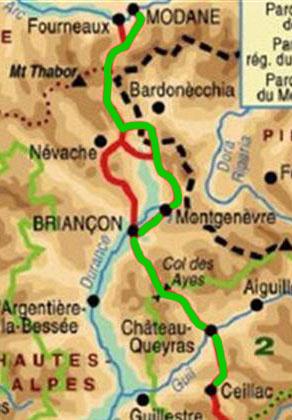 itinéraire de randonnée Modane Briançon